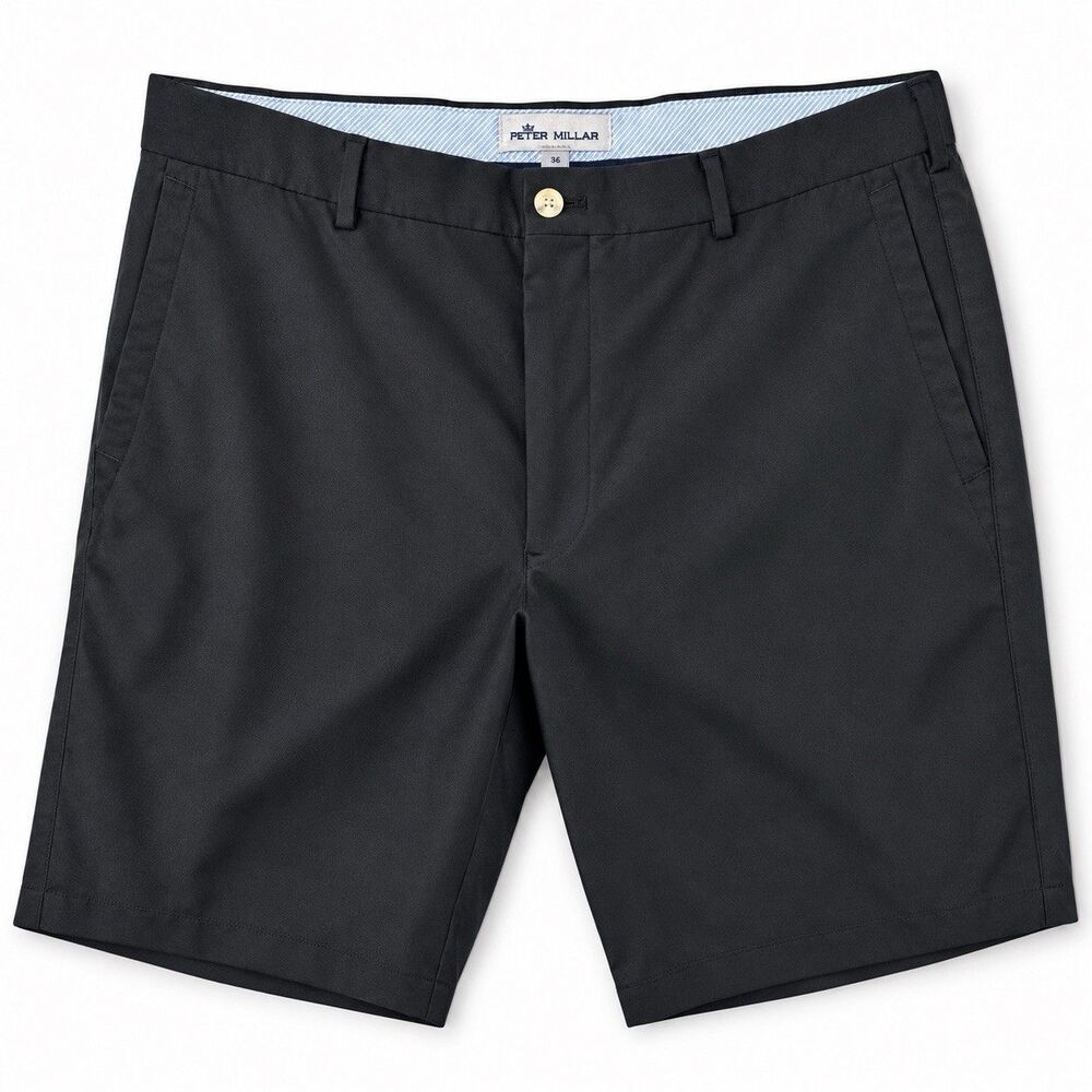 Peter Millar Salem Performance Golf Shorts Men's 36 Black 9" Inseam